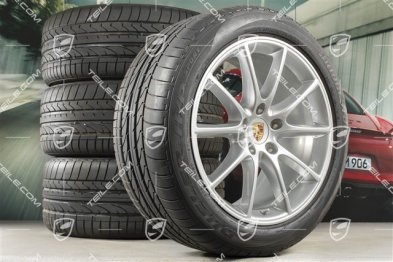 20" koła letnie Cayenne Coupé Design, komplet, felgi 9J x 20 ET50 + 10,5J x 20 ET55 + NOWE opony letnie Bridgestone Dueler H/P Sport 275/45 R20 + 305/40 R20, z czujnikami ciśnienia