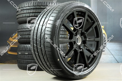 20-inch Carrera Classic II summer wheels set, rims 8,5 J x 20 ET49 + 11,5 J x 20 ET76 + summer tires 245/35 R20 + 305/30 R20, with TPM, black