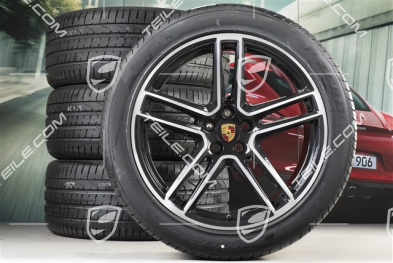 20" Turbo Sommerräder Satz, Felgen 9J x 20 ET26 + 10J x 20 ET19 + Pirelli Sommerreifen 265/45 R20 + 295/40 R20, mit RDK-Sensoren