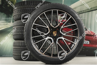 21-inch Cayenne RS Spyder winter wheel set, rims 9,5J x 21 ET46 + 11,0J x 21 ET58 + Continental winter tyres 275/40 R21 + 305/35 R21, with TPMS, black high gloss