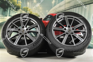 20-inch Panamera Turbo Winter wheel set, wheel rims 9,5J x 20 ET71 + 10,5J x 20 ET71 + Michelin Pilot Alpin 5 winter tyres 275/40 R20 + 315/35 R20, Adamantium