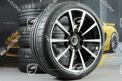 20" Carrera Classic Sommerräder Satz, Felgen 8J x 20 ET57 + 10J x 20 ET45 + Pirelli Sommerreifen 235/35 ZR20 + 265/35 ZR20, mit RDK-Sensoren, in Schwarz-Hochglanz