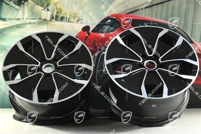 20" Felgensatz Turbo Aero Design, 9J x 20 ET54 + 11J x 20 ET60, schwarz hochglanz mit glanzgedrehter Stirnf