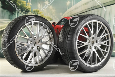 21" Panamera Exclusive Design Winterräder Satz, Felgen 9,5J x 21 ET71 + 10,5J x 21 ET71 + Continental Winter Contact TS860 S Winterreifen 275/35 R21 + 315/30 R21, Platinsilber