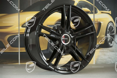 18-inch wheel rim set Boxster S II, 8J x 18 ET57 + 9J x 18 ET43, czarny wysoki połysk