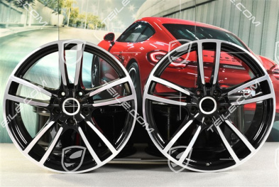 21" Felgensatz Cayenne Turbo, 11J x 21 ET49 + 9,5J x 21 ET46, schwarz hochglanz
