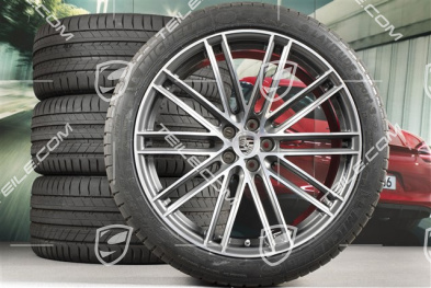 21" Turbo IV Design summer wheel set, wheel rims 9,5J x 21 ET27 + 10J x 21 ET19 + Michelin summer tyres 265/40 R21 + 295/35 R21, with TPM