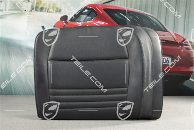 Back seat backrest, leather, black/black, Cabrio, R