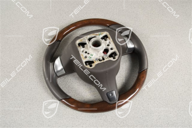 Kierownica multifunkcyjna, podgrzewanie, przyciski zmiany biegów PDK, skóra Espresso, Mahogany Yachting