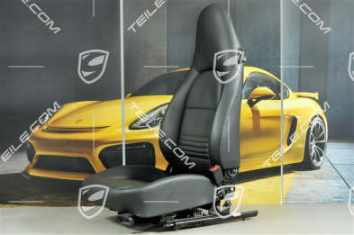 Seat, manual adjustable, leather/Leatherette, Black, R