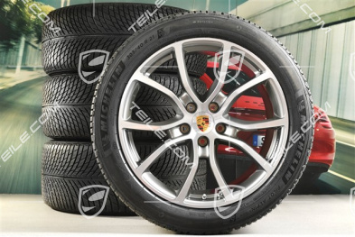 21" koła zimowe Cayenne Exclusive Design, komplet, felgi 9,5J x 21 ET46 + 11,0J x 21 ET49 + NOWE opony zimowe Michelin Pilot Alpin 5 SUV 285/45 R21 + 305/40 R21, z czujnikami ciśnienia