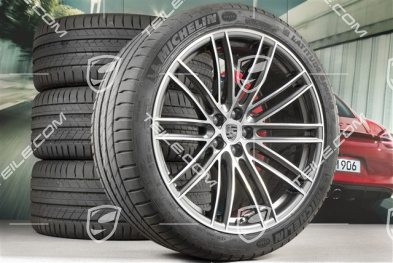 21" Turbo IV Design summer wheel set, wheel rims 9,5J x 21 ET27 + 10J x 21 ET19 + Michelin summer tyres 265/40 R21 + 295/35 R21, with TPM