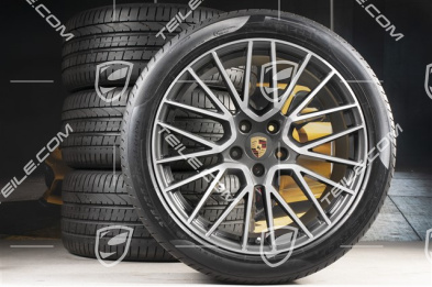 21" koła letnie Cayenne RS Spyder, komplet, felgi 9,5J x 21 ET46 + 11,0J x 21 ET58 + NOWE opony letnie Pirelli P Zero 285/40 R21 + 315/35 R21, z czujnikami ciśnienia