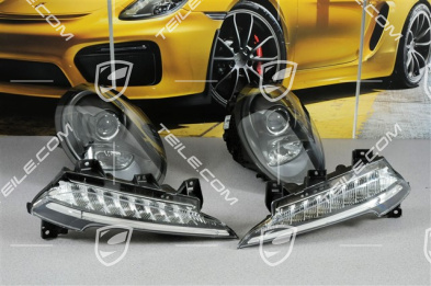 Reflektory Bi-Xenon + dodatkowe oświetlenie, czarne osłony wewnętrzne, Carrera 2/4/S/4S/Targa, komplet (L+R)