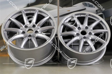 19-inch Carrera Sport wheel set, 8,5J x 19 ET55 + 11,5J x 19 ET50, GT Silver.