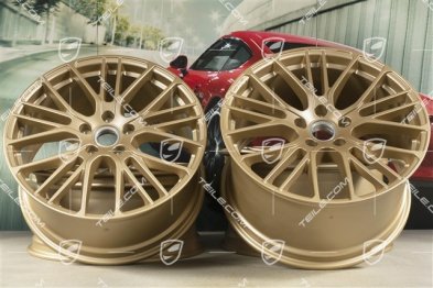 21" Felgensatz Panamera Exclusive Design Sport, 9,5J x 21 ET71 + 11,5J x 21 ET69, Aurum Seidenmatt
