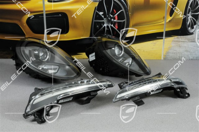 Reflektory Bi-Xenon + dodatkowe oświetlenie, czarne osłony wewnętrzne, Carrera 2/4/S/4S/Targa, komplet (L+R)
