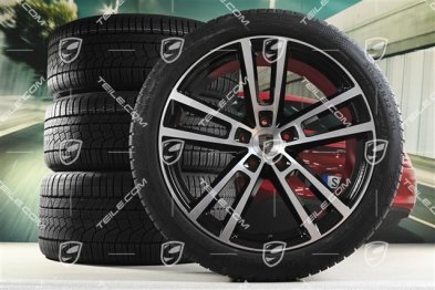 22" Winterräder Sport Design, Felgen 10J x 22 ET48 +11,5J x 22 ET52 + NEUE Continental Winterreifen 285/40 R22 + 315/35 R22, in Schwarz Hochglanz