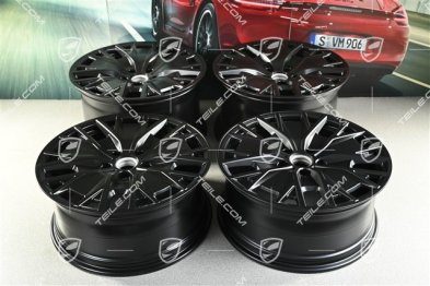 20" Felgensatz Turbo S Aero Design, 9J x 20 ET54 + 11J x 20 ET60, in Schwarz Seidenmatt