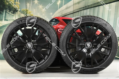 20-inch Turbo S Aero Design summer wheel set, rims 9J x 20 ET54 + 11J x 20 ET60, NEW Michelin summer tyres 245/45 R20 + 285/40 R20, in black satin-mat