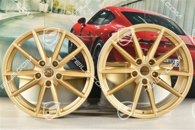 20+21" Komplet felg Carrera S, felgi: przednie 8,5J x 20 ET53 + tylne 11,5J x 21 ET67, aurum satynowy półmat