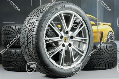 20" Koła zimowe, komplet "Exclusive Design", felgi 9,5 J x 20 ET71 + 10,5 J x 20 ET71 + opony zimowe Michelin Pilot Alpin 4 275/40 R20 + 315/35 R20, srebrna platyna
