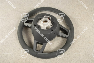 Kierownica sportowa GT, Alcantara, czarna/srebrna