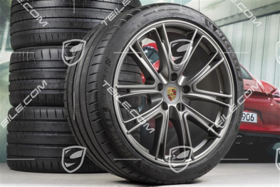 21" Koła letnie Exclusive Design, felgi 9,5J x 21 ET71 + 11,5J x 21 ET69 + NOWE opony letnie Michelin 275/35 ZR21 + 325/30 ZR21, Platinum, z czujnikami ciśnienia