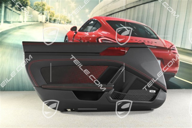 GT3RS, Türverkleidung, Leder Schwarz / Indischrot Naht Faden, Burmester, Weissach Paket, R