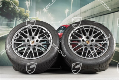 20" RS Spyder Design Sommerräder Satz, 4x Felgen 9,5J x 20 ET47 + NEUE Michelin Sommerreifen 275/45 R20, in Platinum Seidenmatt, mit RDK