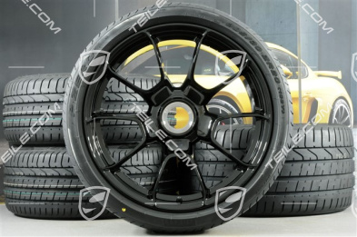 20" koła letnie, komplet 911 Turbo S Exclusive Design, felgi 11,5J x 20 ET56 + 9J x 20 ET51 + opony letnie 305/30 ZR20 + 245/35 ZR20, czarny wysoki połysk