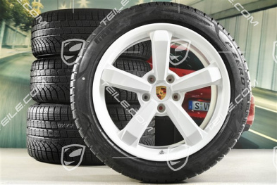 19"+20" koła zimowe Dakar, komplet, felgi 8J x 19 ET38 + 11,5J x 20 ET68 + NOWE opony zimowe Pirelli 245/45 R19 + 295/40 R20, białe