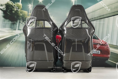 Bucket seats, collapsible, heating, leather+pepita cloth, black, set, L+R