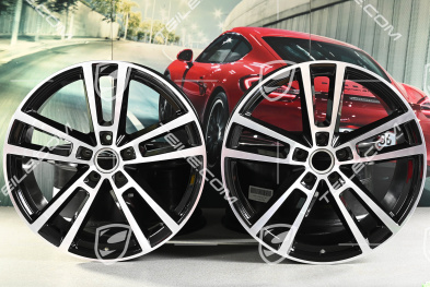22" Cayenne Coupe Sport Design wheel set, 10J x 22 ET48 +11.5J x 22 ET52, high-gloss black