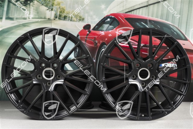 21-inch wheel rim set Cayenne RS Spyder, 11J x 21 ET58 + 9,5J x 21 ET46, black satin matt