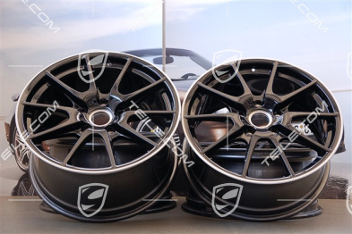 19" Komplet felg Boxster Spyder, Edycja specjalna Black Edition, czarne, 10J x 19 ET42 + 8,5J x 19 ET55