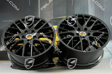 21-inch wheel rim set Panamera Sport Design, rims 9,5J x 21 ET71 + 11,5J x 21 ET69,black high gloss