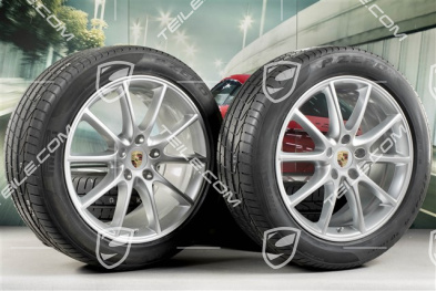 20-inch Cayenne Design summer wheel set, rims 9J x 20 ET50 + 10,5J x 20 ET64 + Pirelli summer tyres 275/45 R20 + 305/40 R20, with TPMS