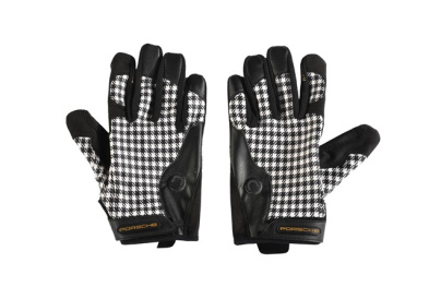 Porsche Classic Assembly gloves, Pepita / houndstooth, black, size 11