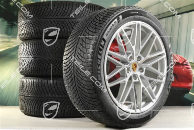 21" koła zimowe Cayenne "RS Spyder Design", komplet, felgi 9,5J x 21 ET46 + 11,0J x 21 ET49 + opony zimowe Michelin Pilot Alpin 5 SUV 285/45 R21 + 305/40 R21, z czujnikami ciśnienia