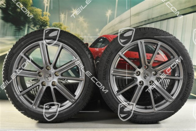 20" Panamera Turbo Winterräder Satz, Felgen 9,5J x 20 ET71 + 10,5J x 20 ET71 + Bridgestone Winterreifen 275/40 R20 + 315/35 R20, Adamantium