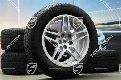 18" "Macan S" koła całoroczne komplet, felgi 8J x 18 ET21 + 9J x 18 ET21, opony wielosezonowe Michelin 235/60 ZR 18 + 255/55 ZR 18, z czujnikami ciśni