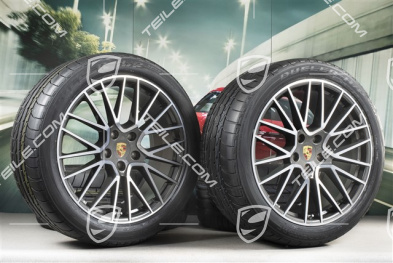 21" koła letnie Cayenne RS Spyder, komplet, felgi 9,5J x 21 ET46 + 11,0J x 21 ET58 + opony letnie Bridgestone Dueler H/P Sport 285/40 R21 + 315/35 R21, z czujnikami ciśnienia