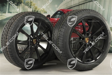 19-inch Boxster S winter wheels set, rims 8J x 19 ET57 + 10J x 19 ET45 + Continental WinterContact TS 830P winter tires 235/40 R19 +265/40 R19, black satin matt
