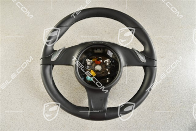 Multifunction steering wheel, Sport Chrono, PDK, heated, Smooth Leather, Black