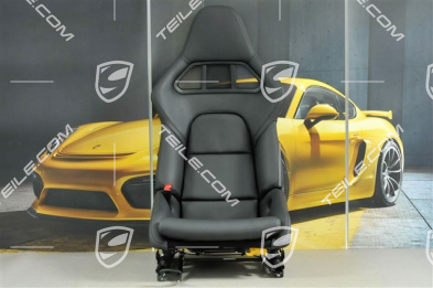 Bucket seat, collapsible, leather Black, L