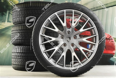 21" Panamera Exclusive Design Winterräder Satz, Felgen 9,5J x 21 ET71 + 10,5J x 21 ET71 + NEUE Continental Winter Contact TS860 S Winterreifen 275/35 R21 + 315/30 R21, Platinsilber