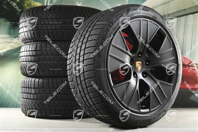 20-inch Turbo Aero winter wheel set, rims 9J x 20 ET54 + 11J x 20 ET60 + Pirelli winter tyres 245/45 R20 + 285/40 R20, black satin matt