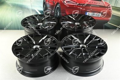 20" komplet felg Turbo S Aero Design, 9J x 20 ET54 + 11J x 20 ET60, czarny satynowy mat
