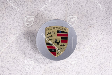Hub cap set, platinum silver, crest coloured